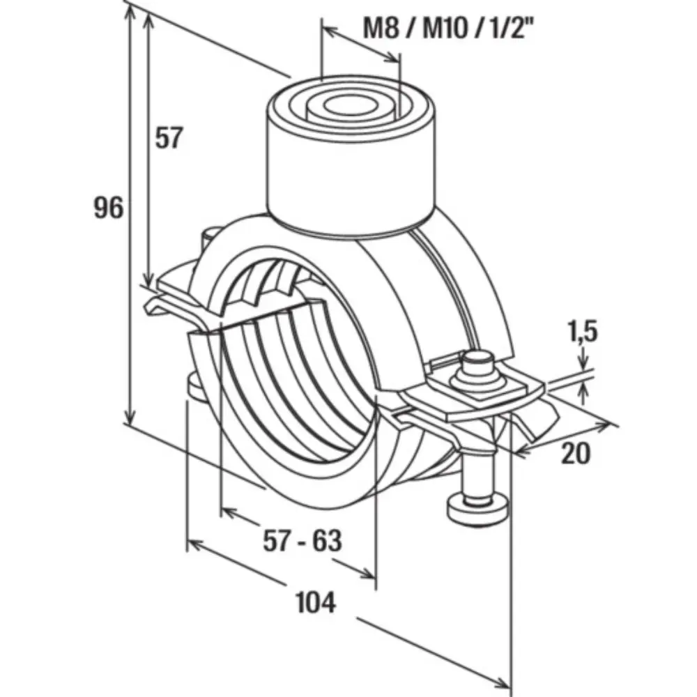 Fischer Rohrschelle FRS Triple 57-62