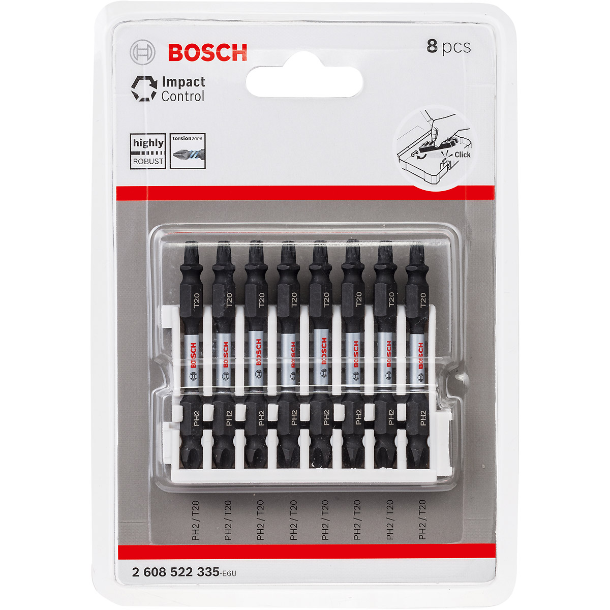 Bosch Doppelklingen Schrauberbit-Set Impact Control, 8-teilig