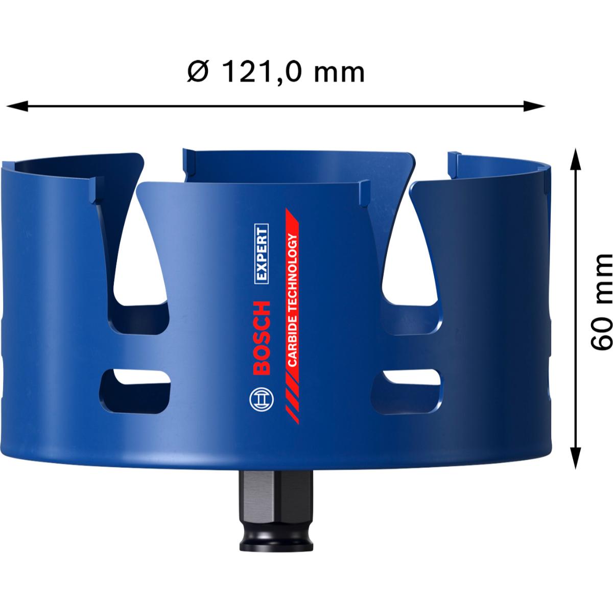 Bosch EXPERT Construction Material Power Change Plus Lochsäge, 121 x 60 mm