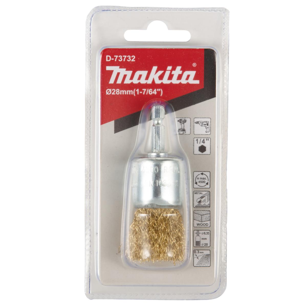 Makita Pinselbürste - gewellt - verzinkt - 1/4 Zoll-Sechskant