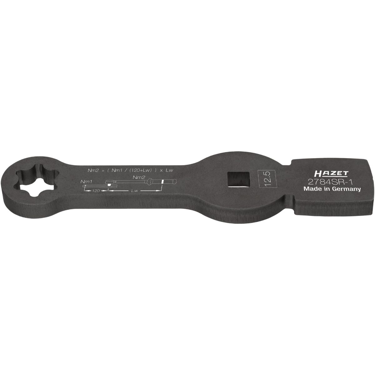Clé à choc à profil spécial HAZET 2 faces de frappe, carré 12,5 mm (1/2 pouce)