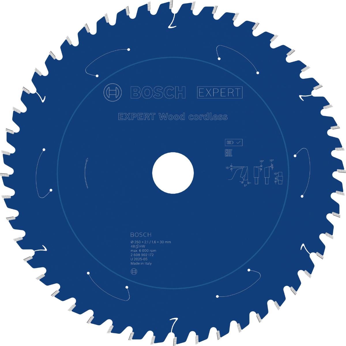 Bosch EXPERT Wood Kreissägeblatt, 250x30 mm, Z48