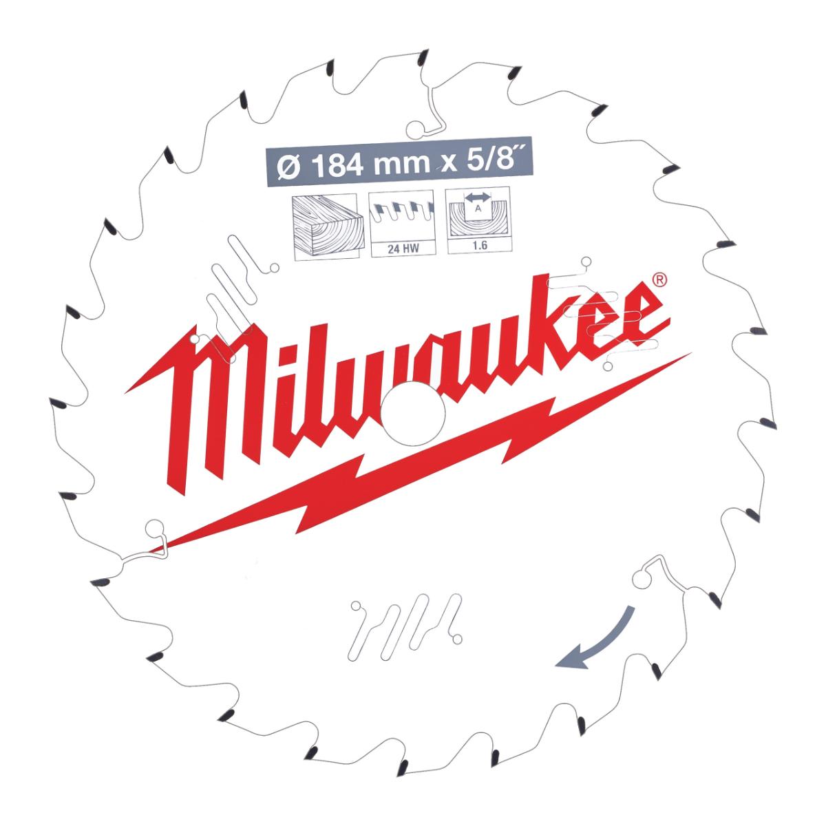 Milwaukee - Kreissägeblatt 184/15,87mm 24Z Holz - 4932471378