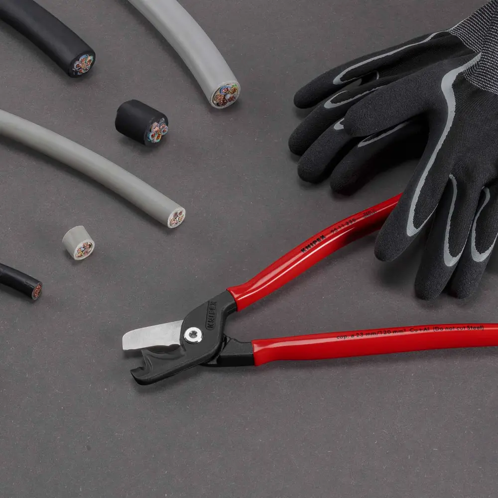 KNIPEX StepCut XL Kabelschere mit Stufenschnitt mit Kunststoff überzogen brüniert 225 mm