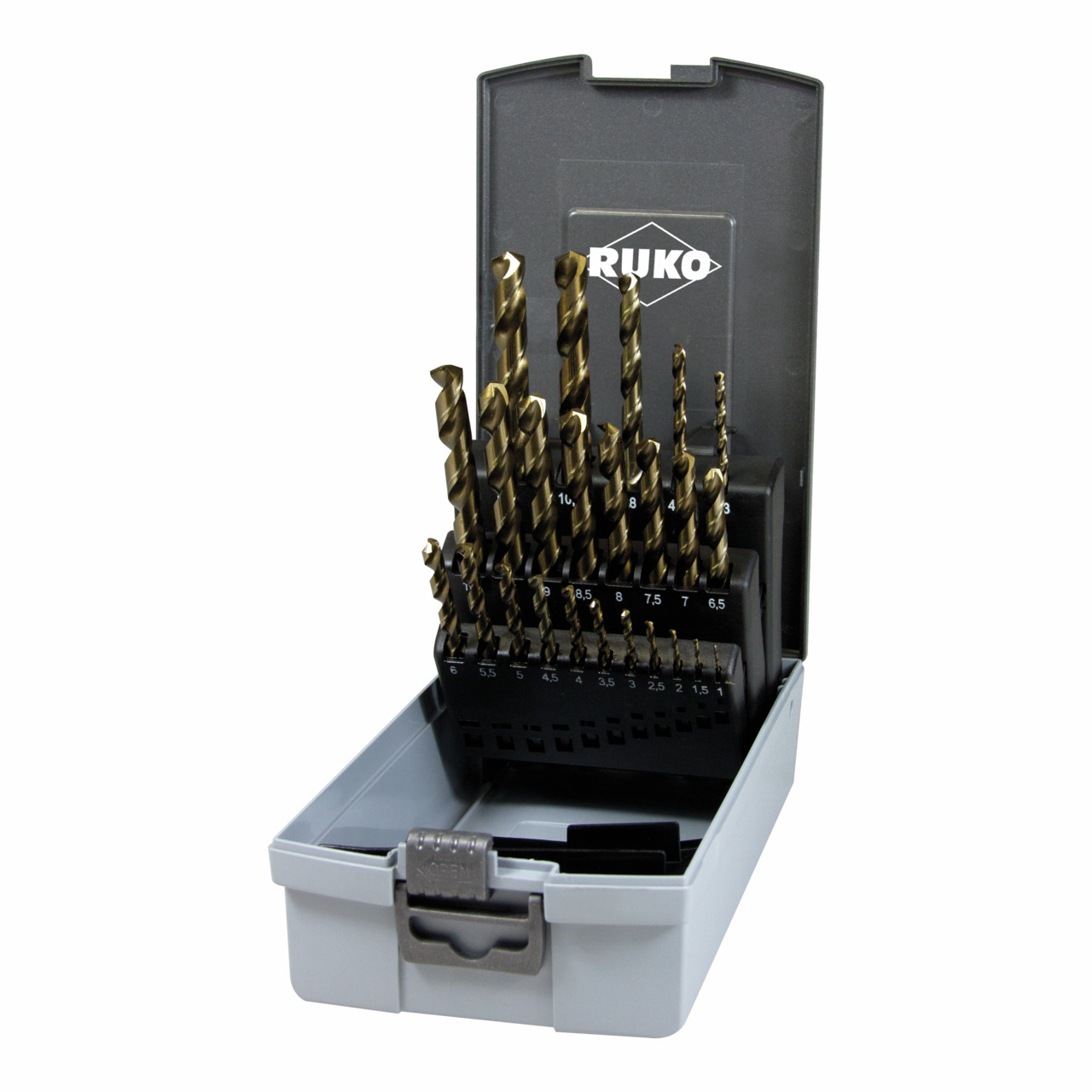 RUKO Spiralbohrer-Satz DIN 338 Typ VA HSS-Co 5 - 24-tlg.