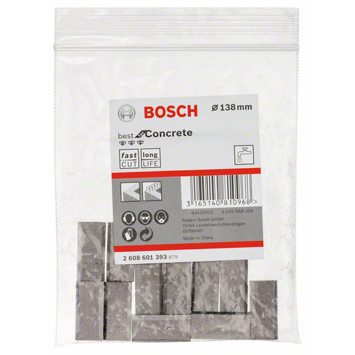 Bosch Segmente für Diamantbohrkronen Best for Concrete, 1 1/4" UNC, 11/11,5 mm