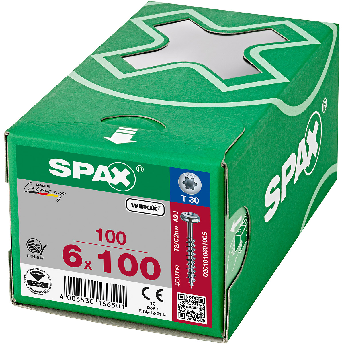 SPAX Halbrundkopf T-Star Plus T30 Teilgewinde WIROX, 100 Stück