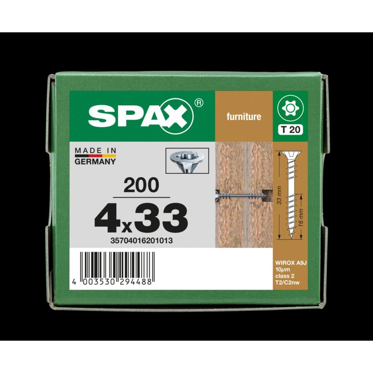 SPAX SENKMULTIKOPF T-STAR PLUS T20 FIXIERGEWINDE WIROX 200 Stück