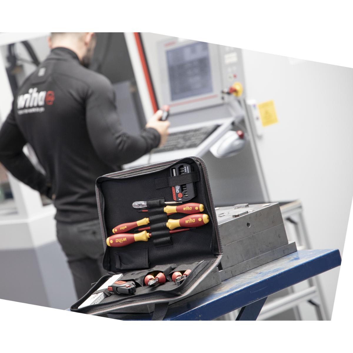 Wiha Werkzeug Set Elektriker gemischt 32-teilges Set mit Werkzeugmappe