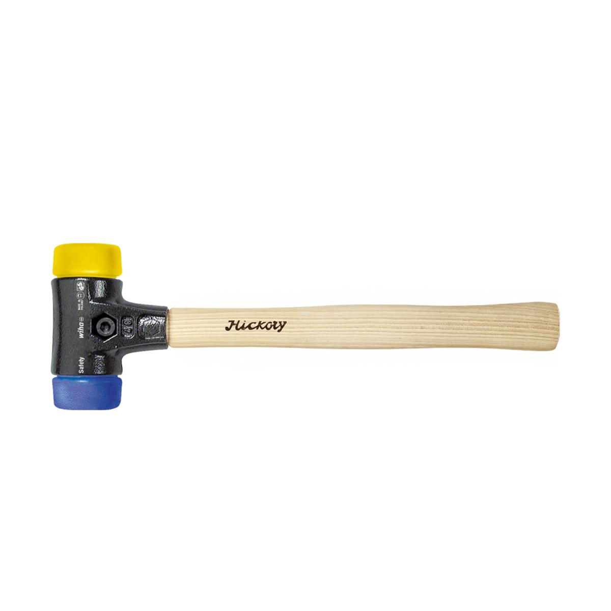 Wiha Schonhammer Safety weich/mittelhart mit Hickory-Holzstiel, Rund-Schlagkopf
