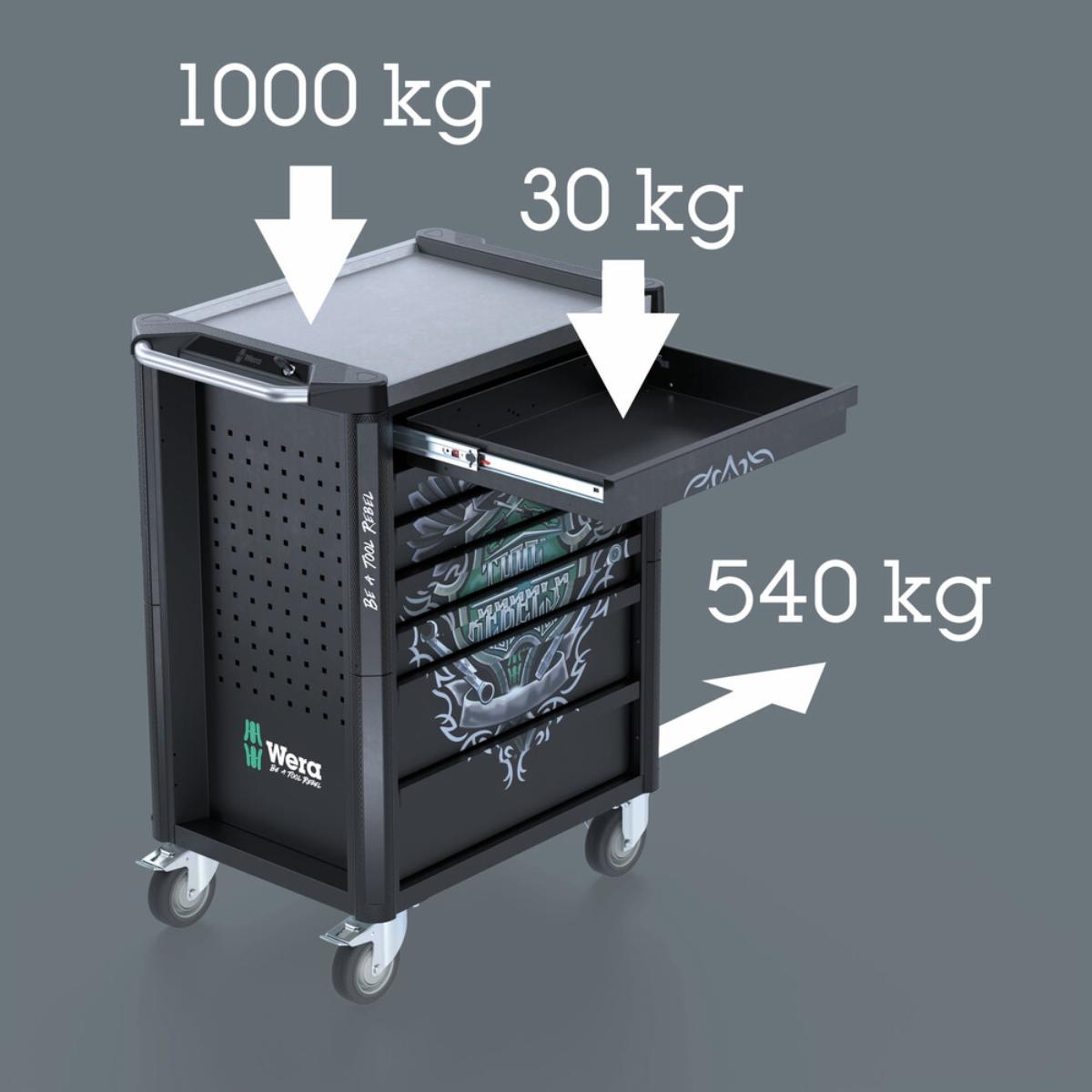 Wera 9705 Tool Rebel Werkstattwagen Stainless 1