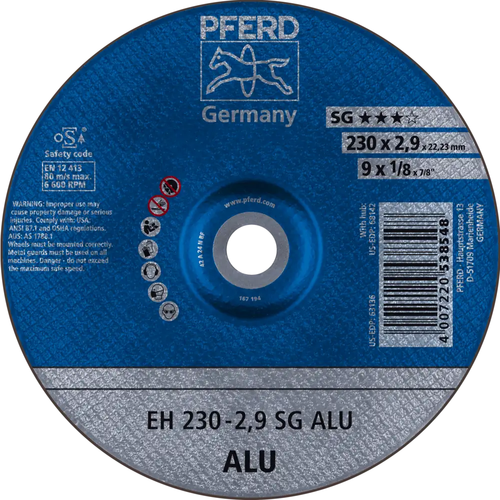 PFERD TOOLS Trennscheibe EH gekröpft Leistungslinie SG ALU für Alu