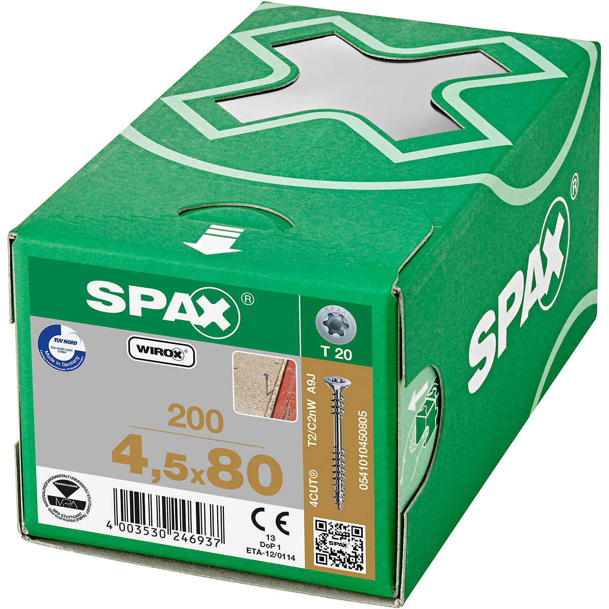 SPAX Verlegeschraube Senkmultikopf T-Star Plus T20 Fixiergewinde WIROX, 200 Stück
