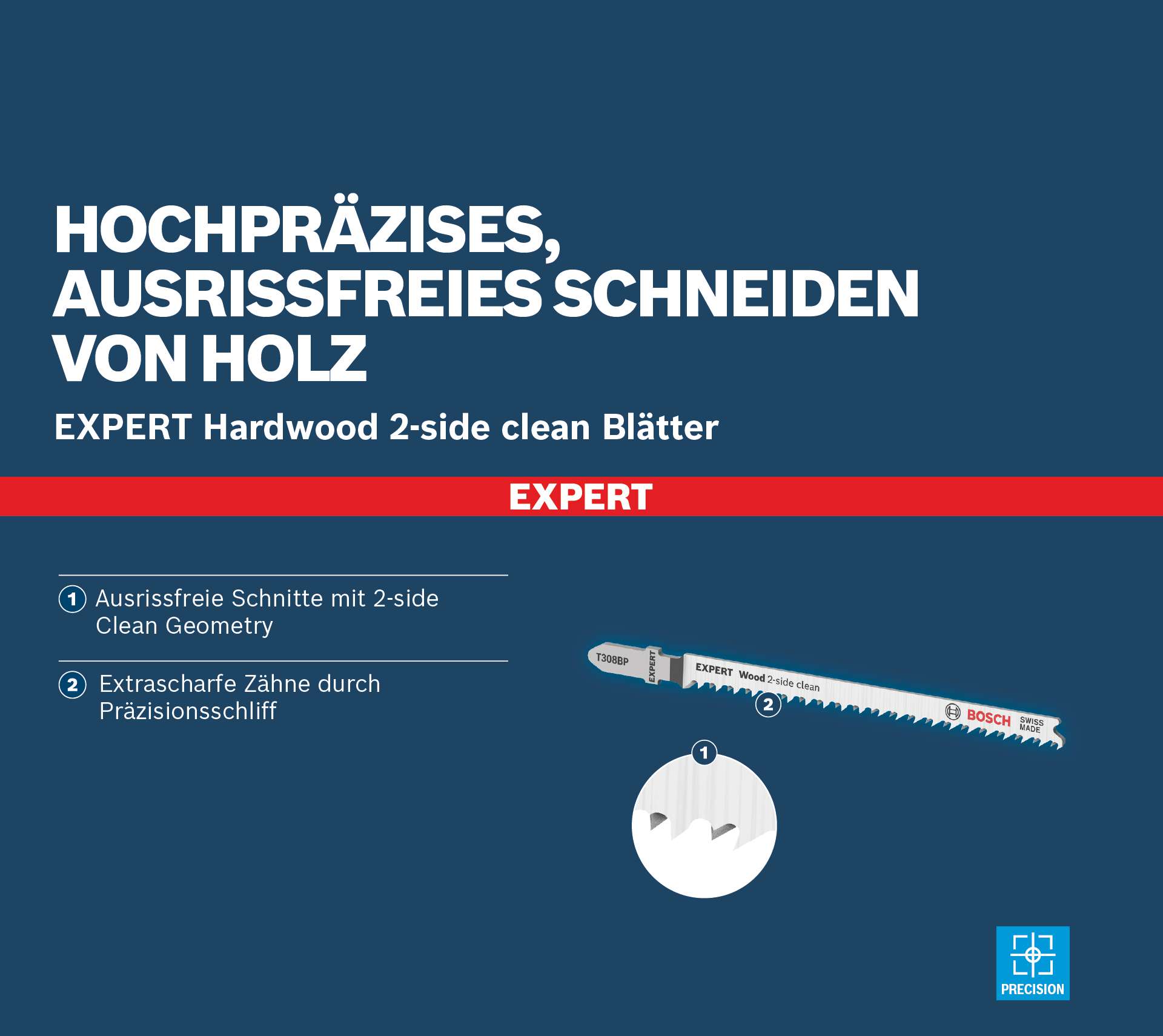 Bosch EXPERT ‘Wood 2-side clean’ T 308 BP Stichsägeblatt