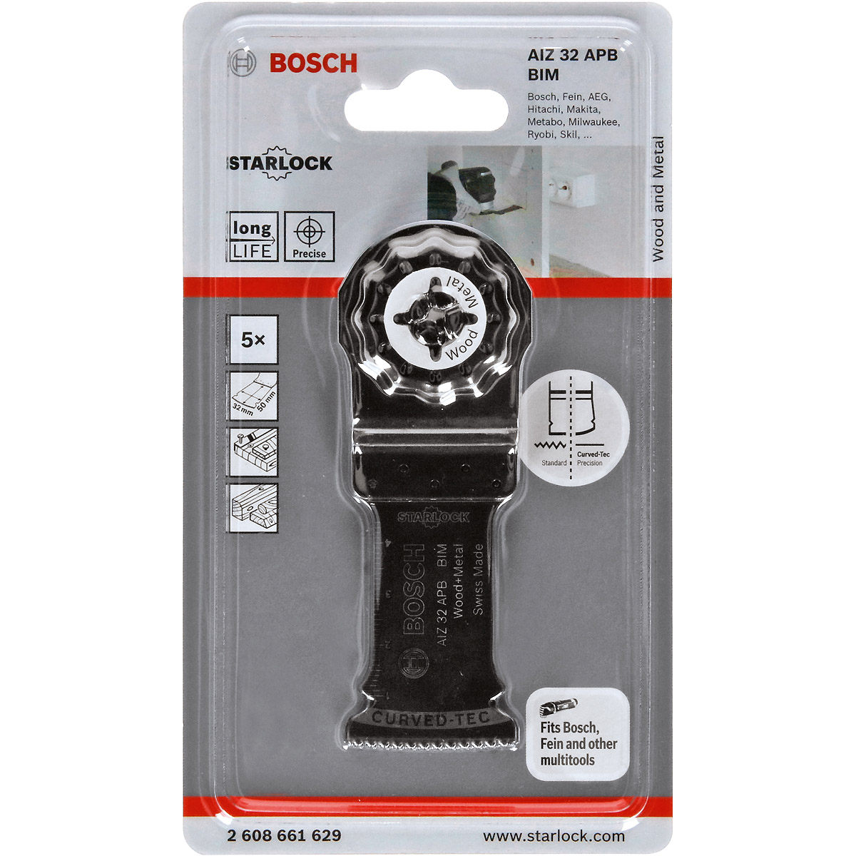 Bosch BIM Tauchsägeblatt AIZ 32 APB, Wood and Metal, 50 x 32 mm, PAK