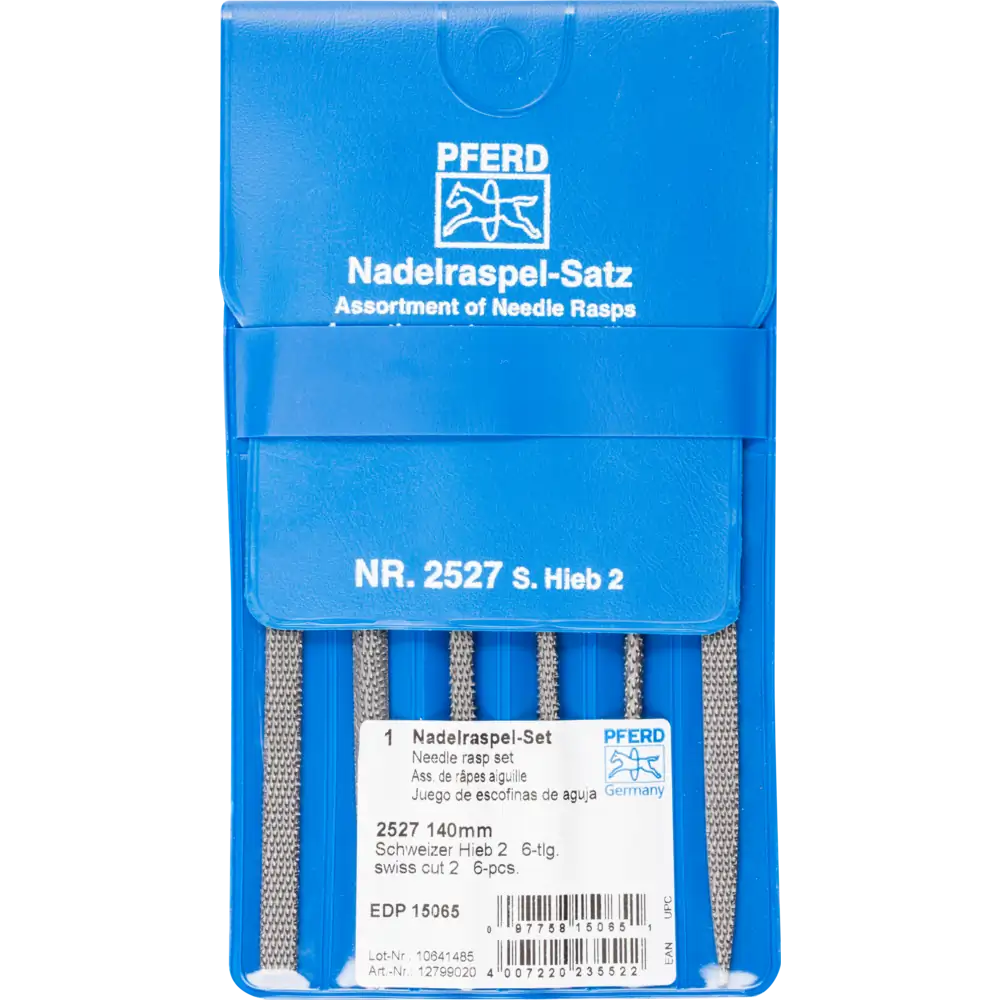 PFERD TOOLS Nadelraspel-Set 6-tlg. in Kunststofftasche 140mm Schweizer Hieb 2, für Holz, Kunststoff