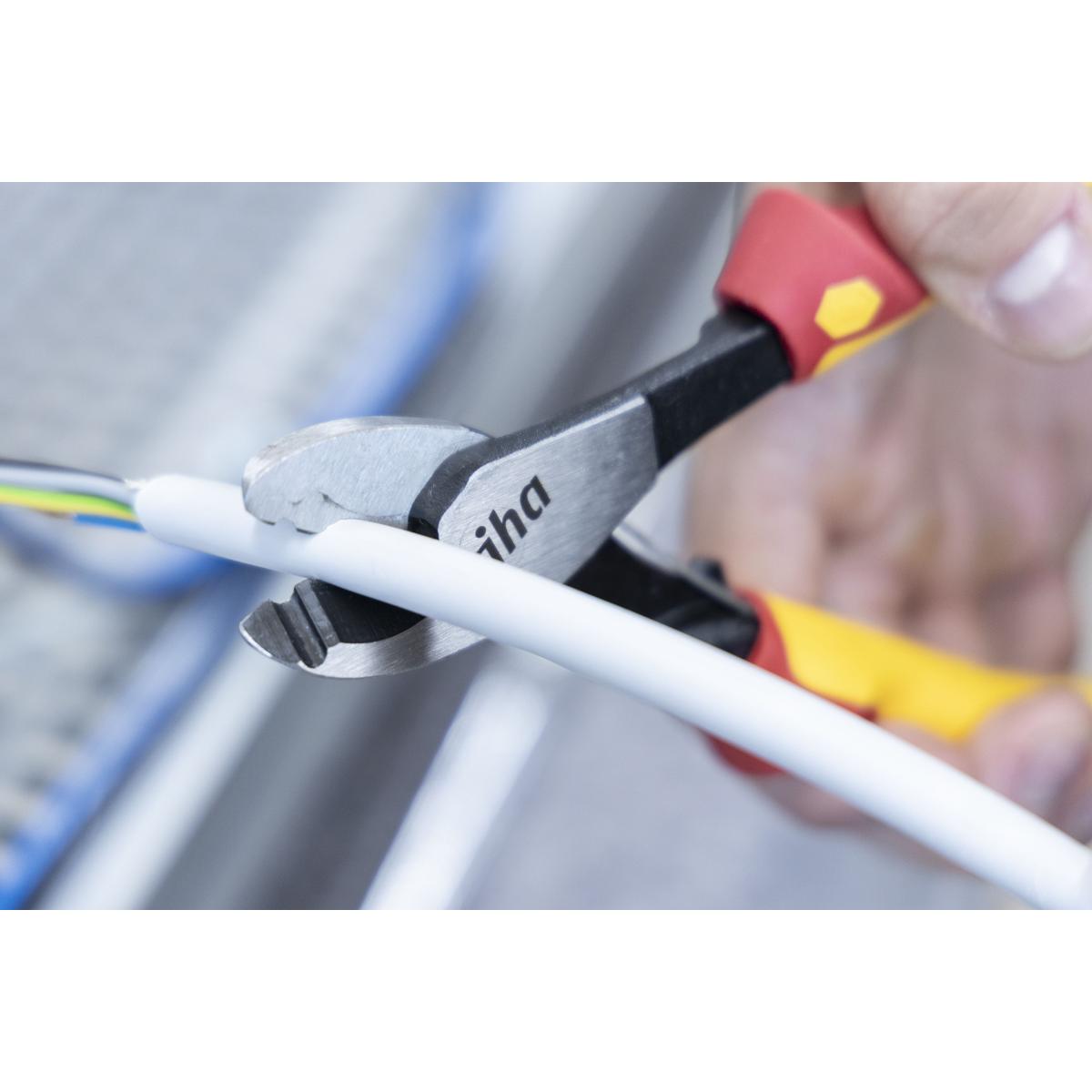 Wiha Kabelschneider Industrial electric mit ein- und ausschaltbarer Öffnungsfeder - Blisterverpackung