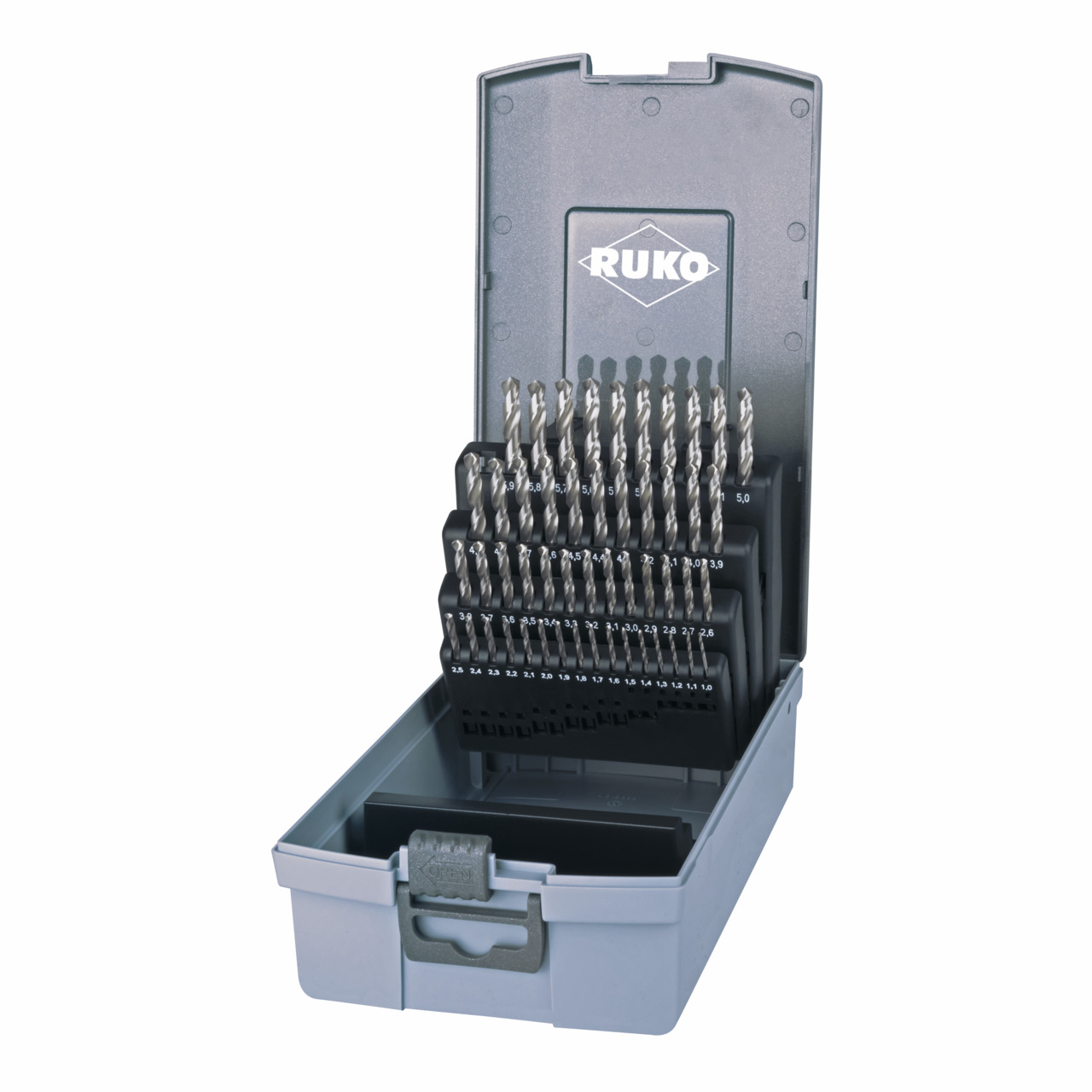 RUKO Spiralbohrer-Satz DIN 338 Typ N HSS - 50-tlg.