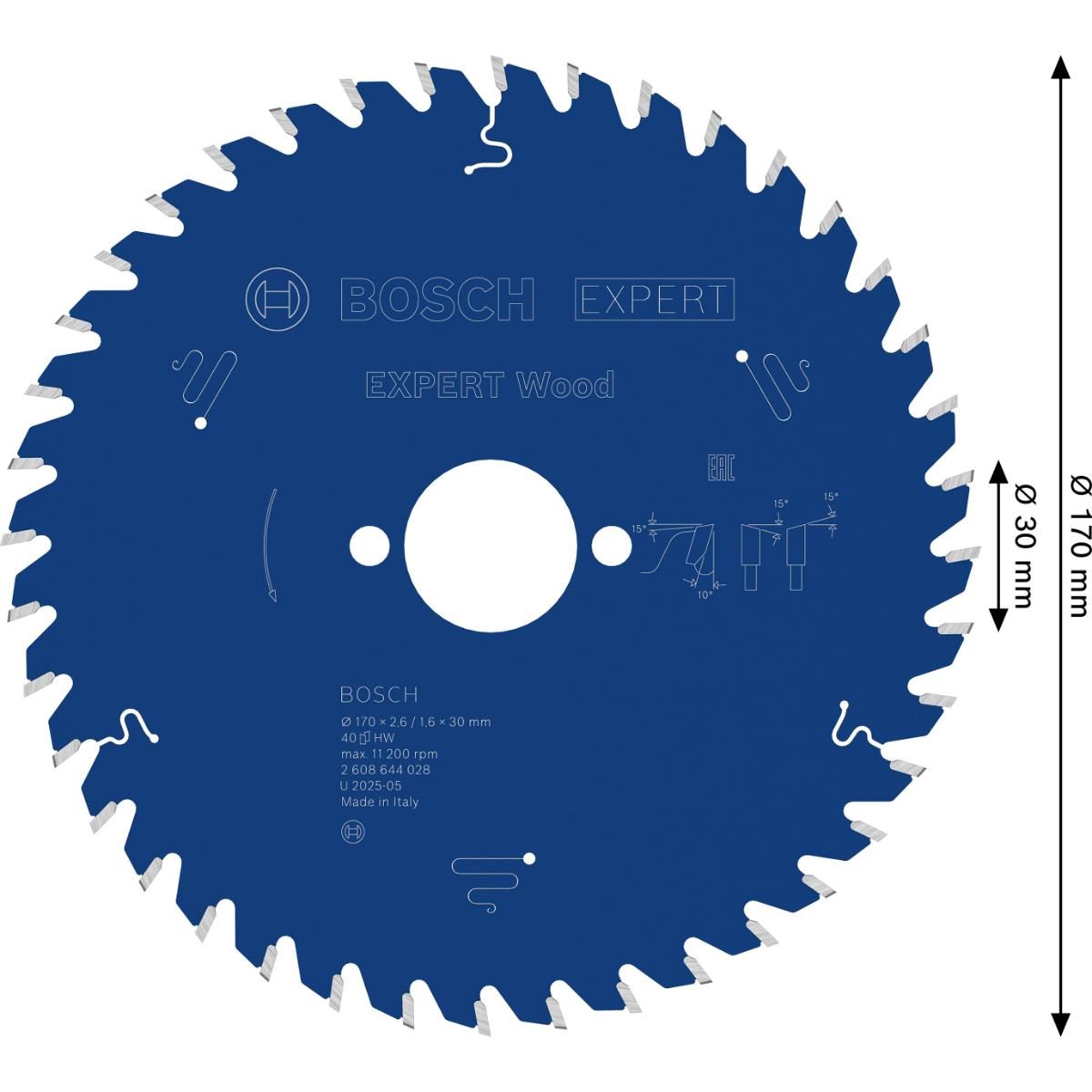 Bosch Kreissägeblatt Expert for Wood ø 170 mm