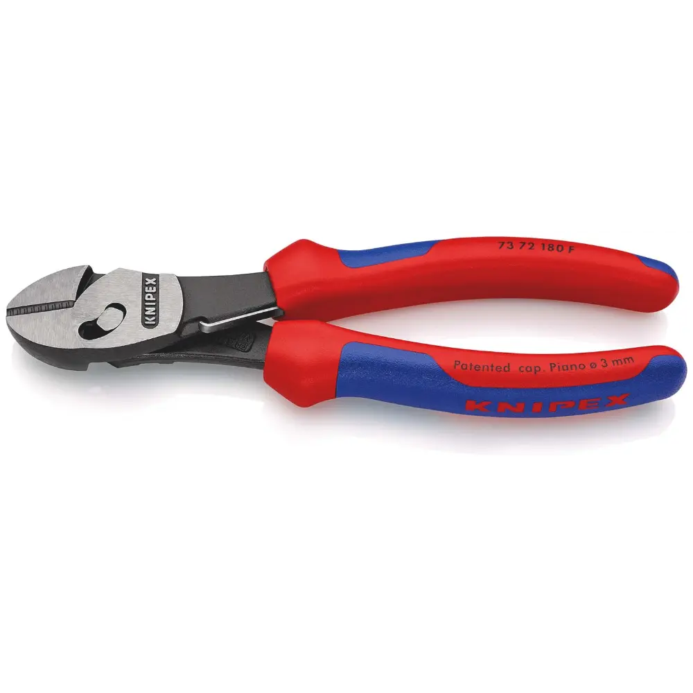 KNIPEX TwinForce Hochleistungs-Seitenschneider mit Öffnungsfeder schwarz atramentiert 180 mm