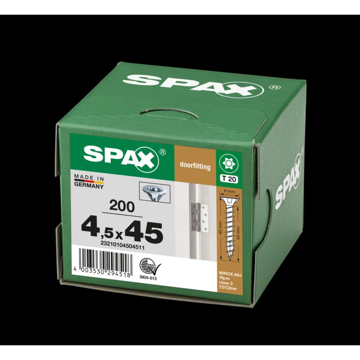 SPAX SENKMULTIKOPF KLEINER KOPF T-STAR PLUS T20 VOLLGEWINDE WIROX 200 Stück