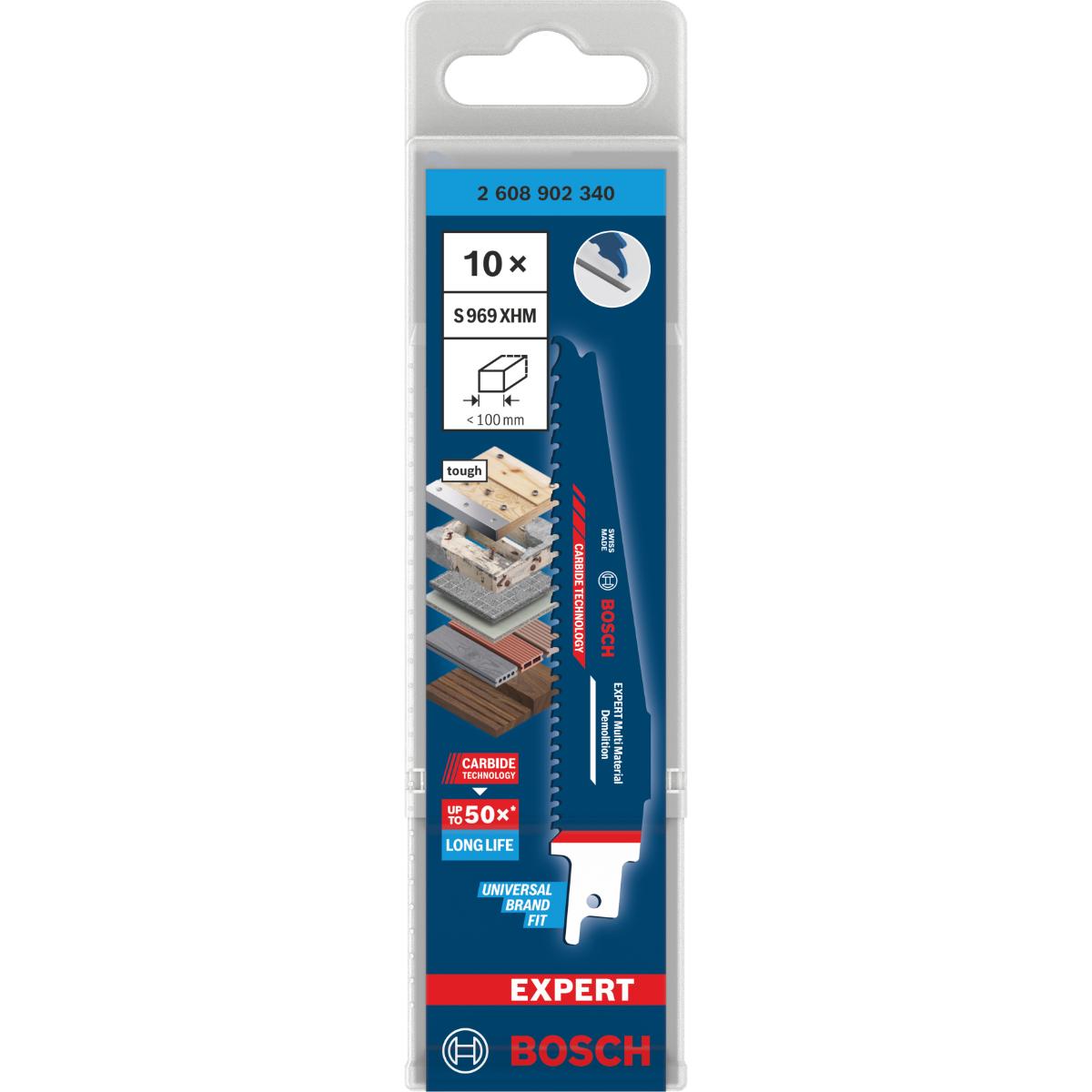 Bosch EXPERT Multi Material Demolition S969XHM Säbelsägeblatt, 10-Stück