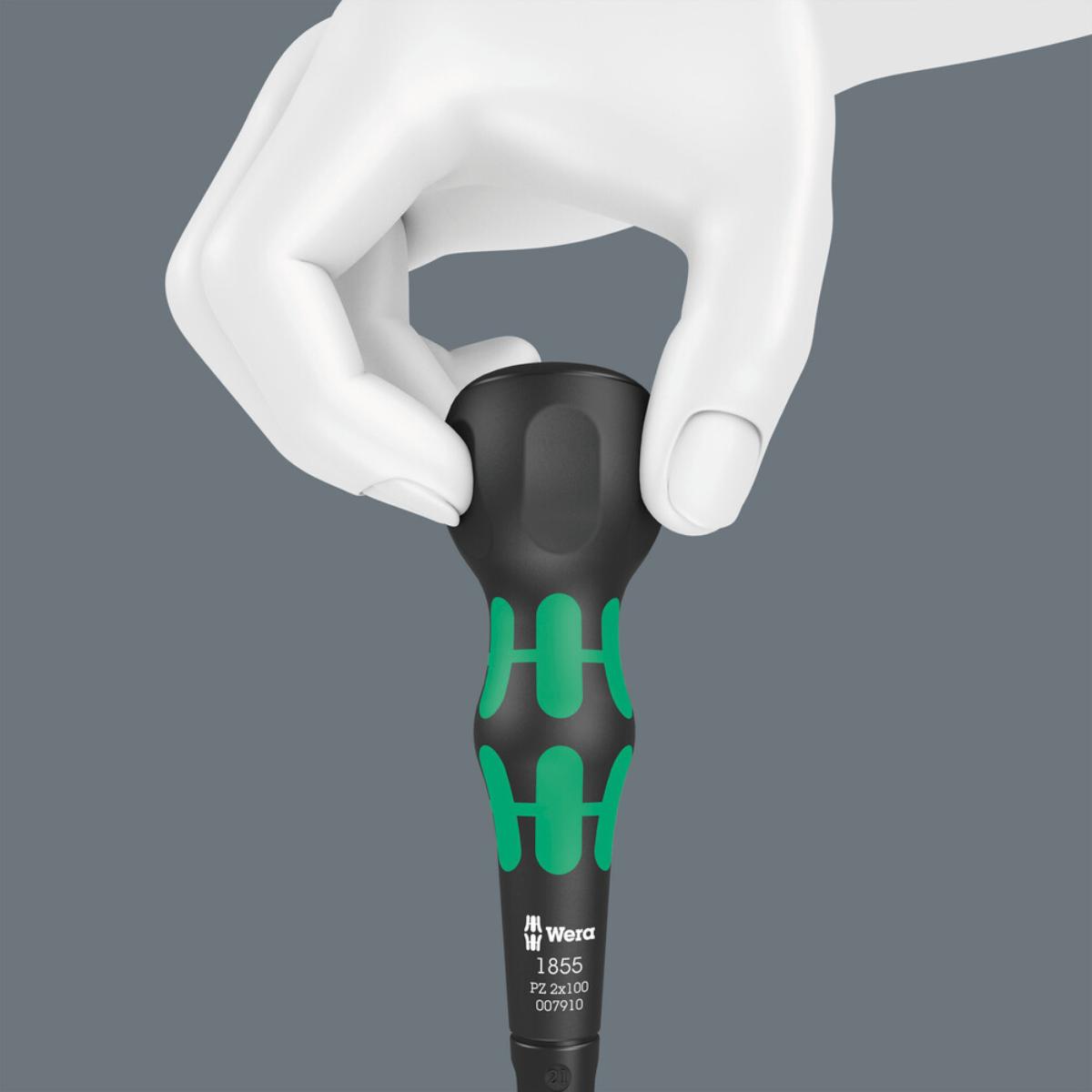 05007910001we Wera 1855 PZ Kraftform Ball-Grip Kreuzschlitz-Schraubendreher, PZ 2 x 100 mm