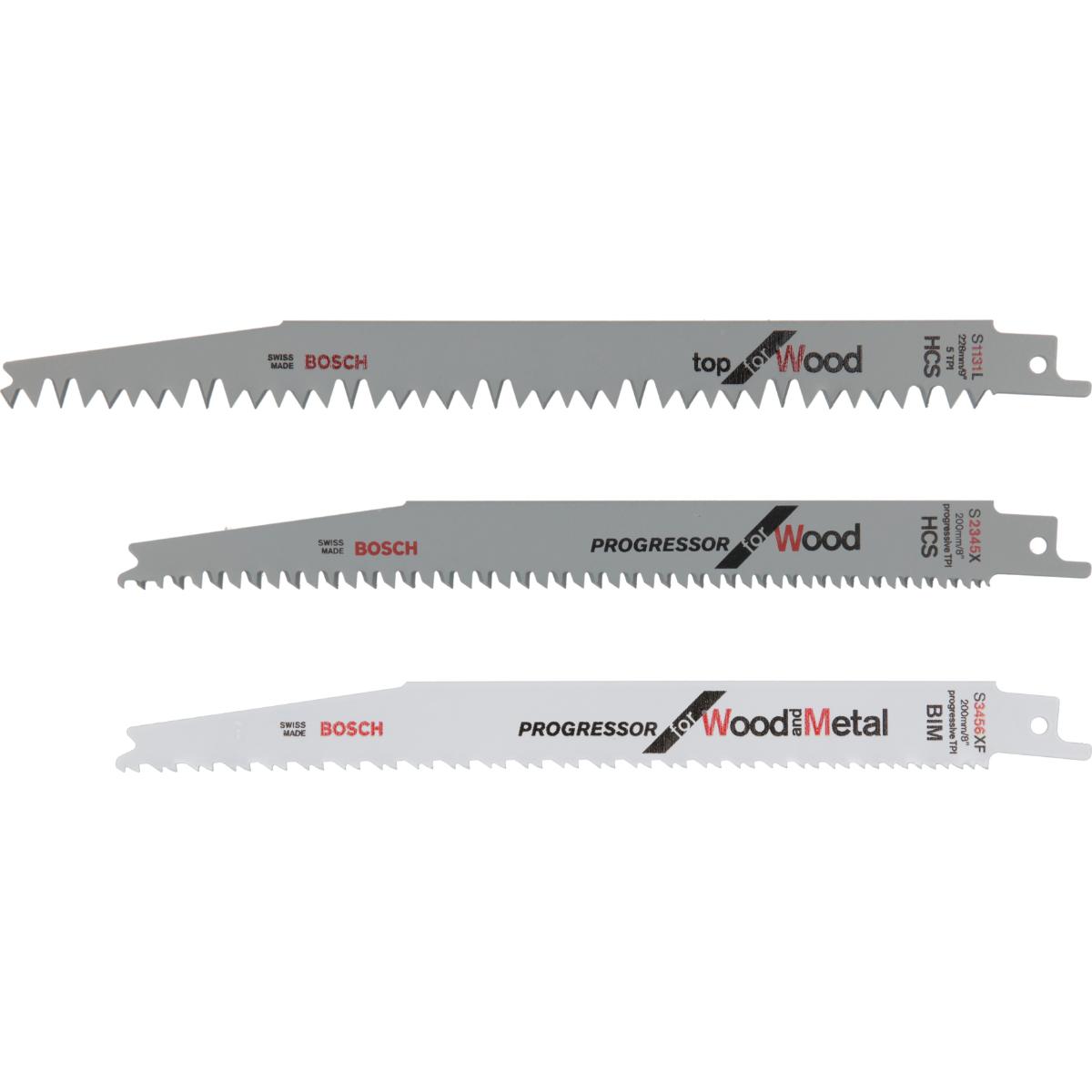 Bosch Säbelsägeblatt-Set S 3456 XF, S 2345 X, S 1131 L, 3-tlg.