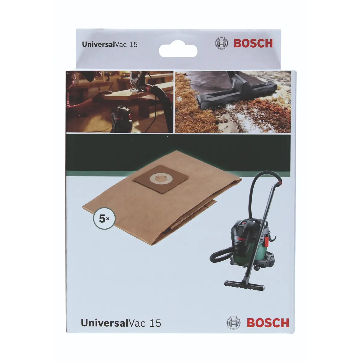 Bosch Papierstaubbeutel für UniversalVac 15, 5er Pack