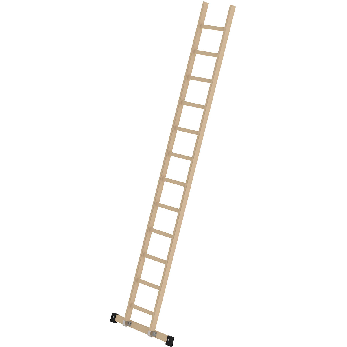 Munk Sprossen-Anlegeleiter Holz mit Traverse