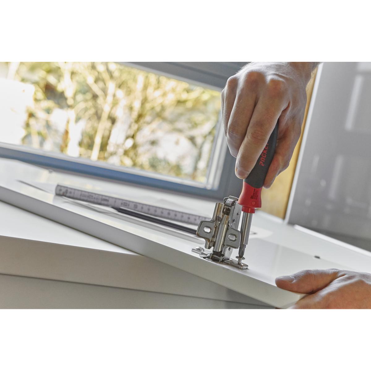 Wiha Schraubendreher mit Bit Magazin PocketMax magnetisch gemischt mit 8 Bits, 1/4 zoll