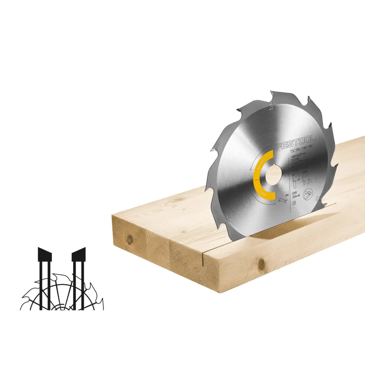Festool Kreissägeblatt WOOD RIP CUT HW 160x1,6x20 PW12