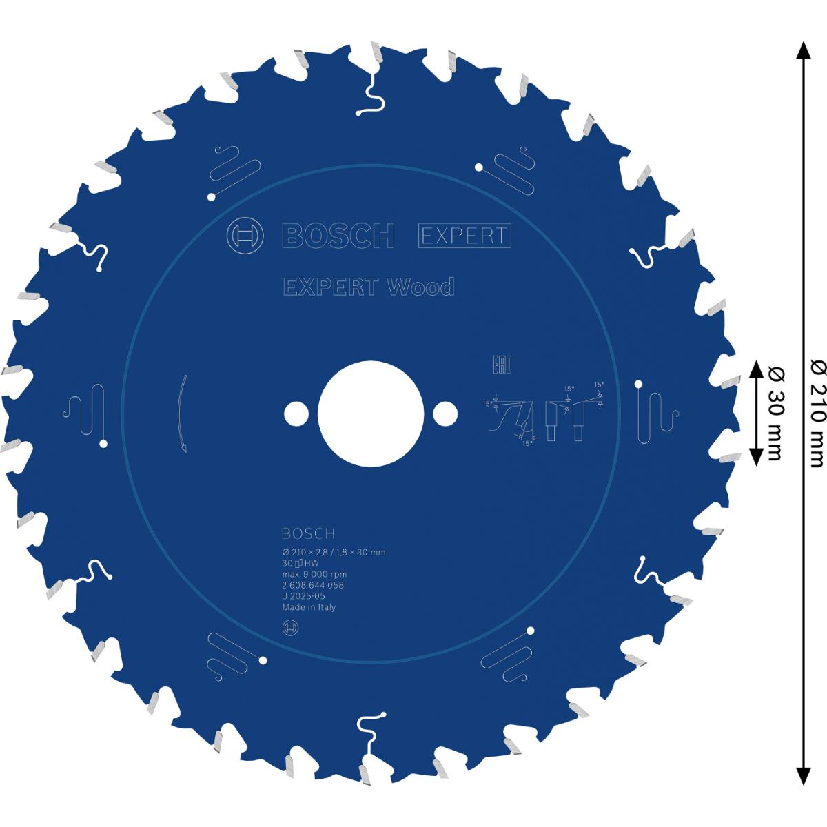 Bosch Kreissägeblatt Expert for Wood ø 210 mm
