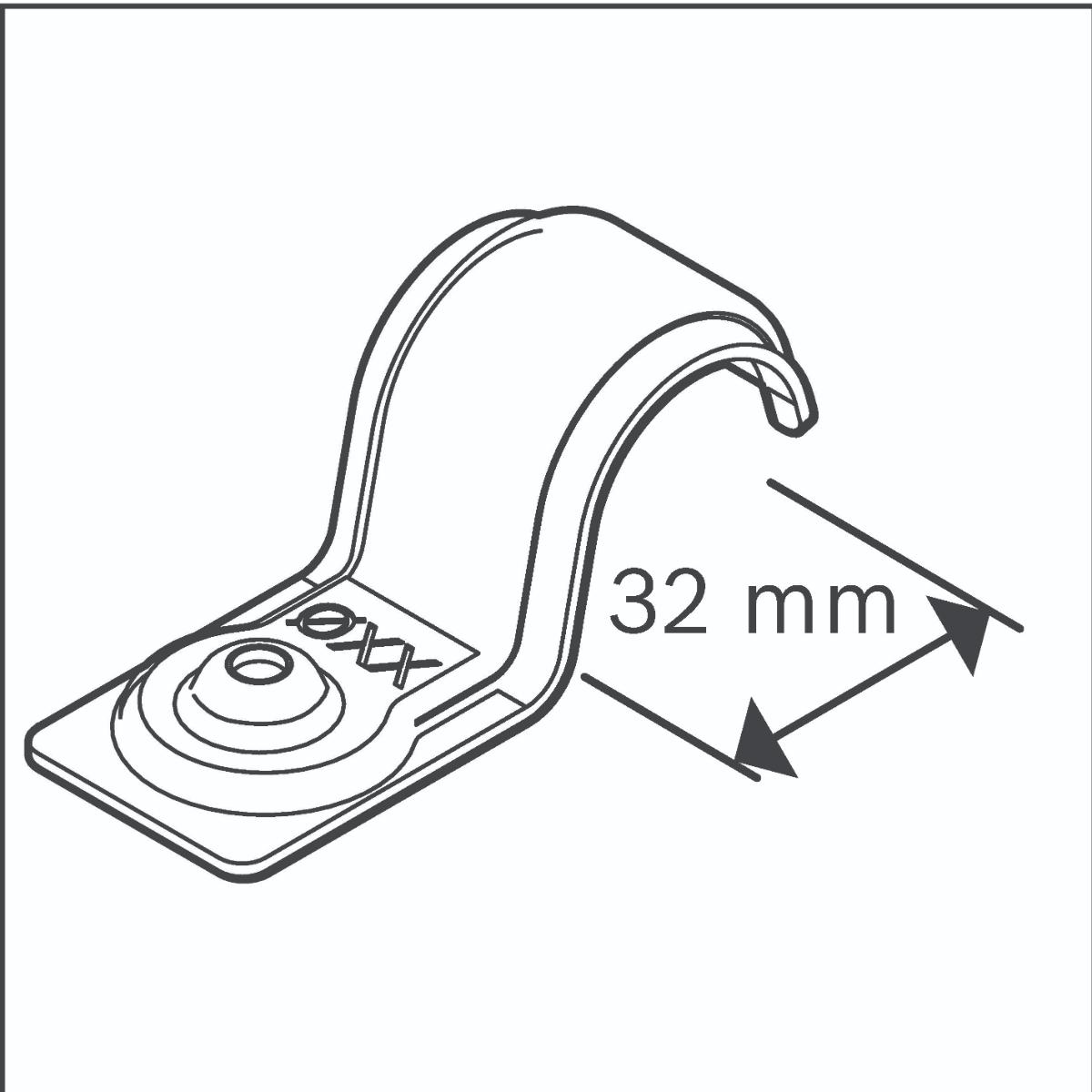 Bosch PRO Metall-Einzelkabelhalter, EMS-32, 100 Stück