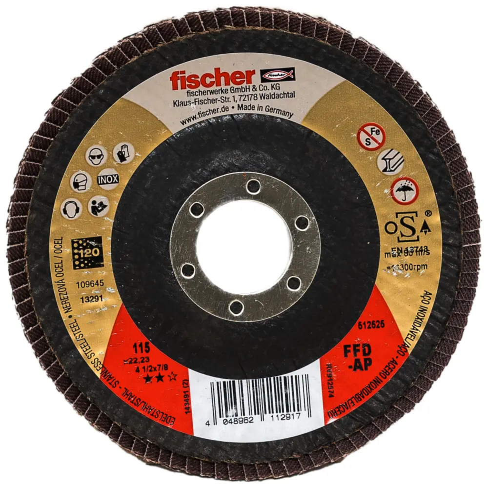 Fischer Fächerschleifscheibe AP 115 K120 Inox