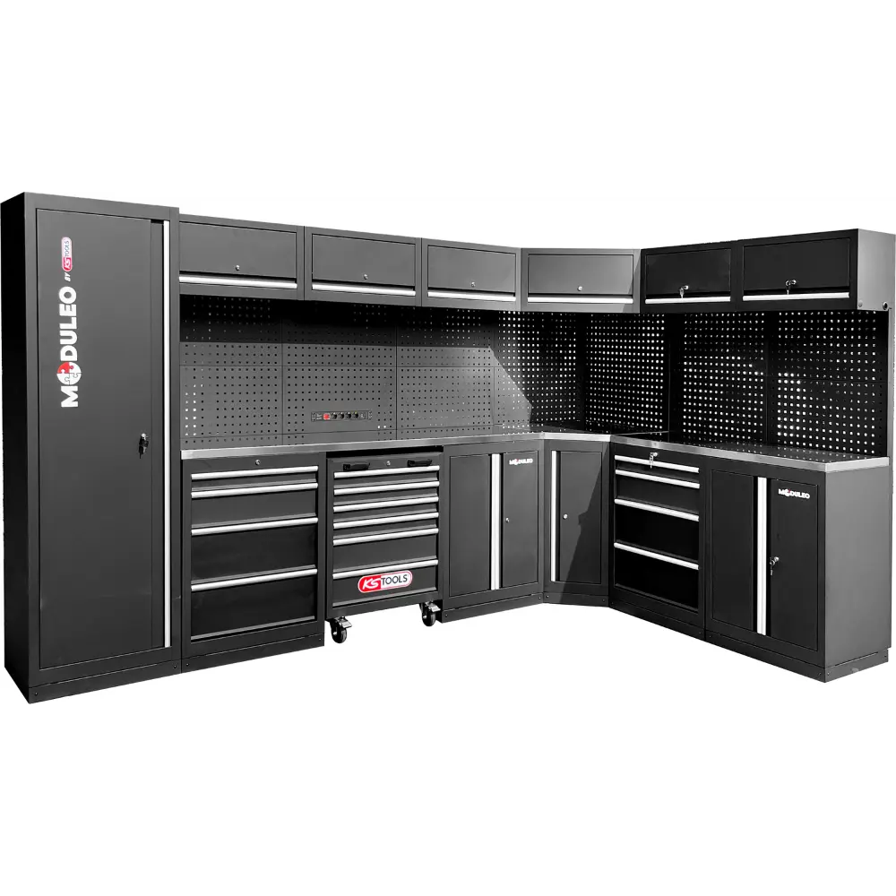 KS TOOLS Werkstatt-Schranksystem, L-Form, 3400 x 2120 mm, Variante 1