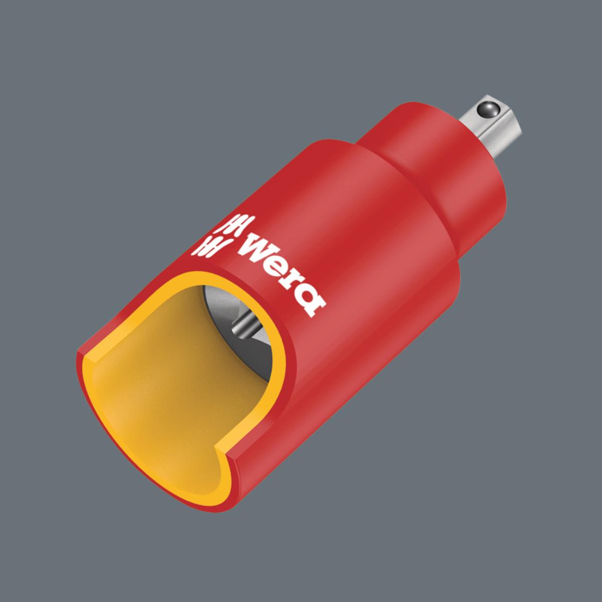 Wera 8740 A VDE HF Zyklop Bitnuss, isoliert, mit 1/4 zoll-Antrieb, mit Haltefunktion für Innensechskantschrauben, 4 x 45 mm