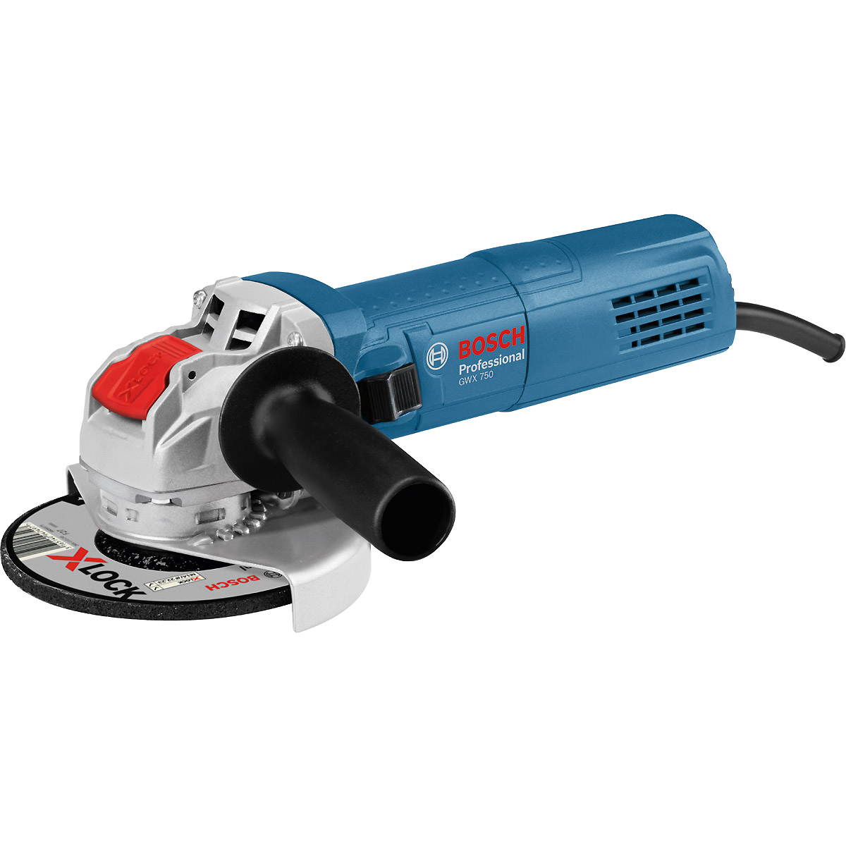 Bosch Winkelschleifer GWX 750-125, X-LOCK mit Zusatzhandgriff u.Schutzhaube im Karton