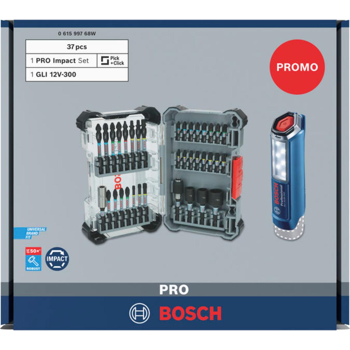 Bosch PRO Impact BitSet, 36-teilges Set, GLI 12V-300
