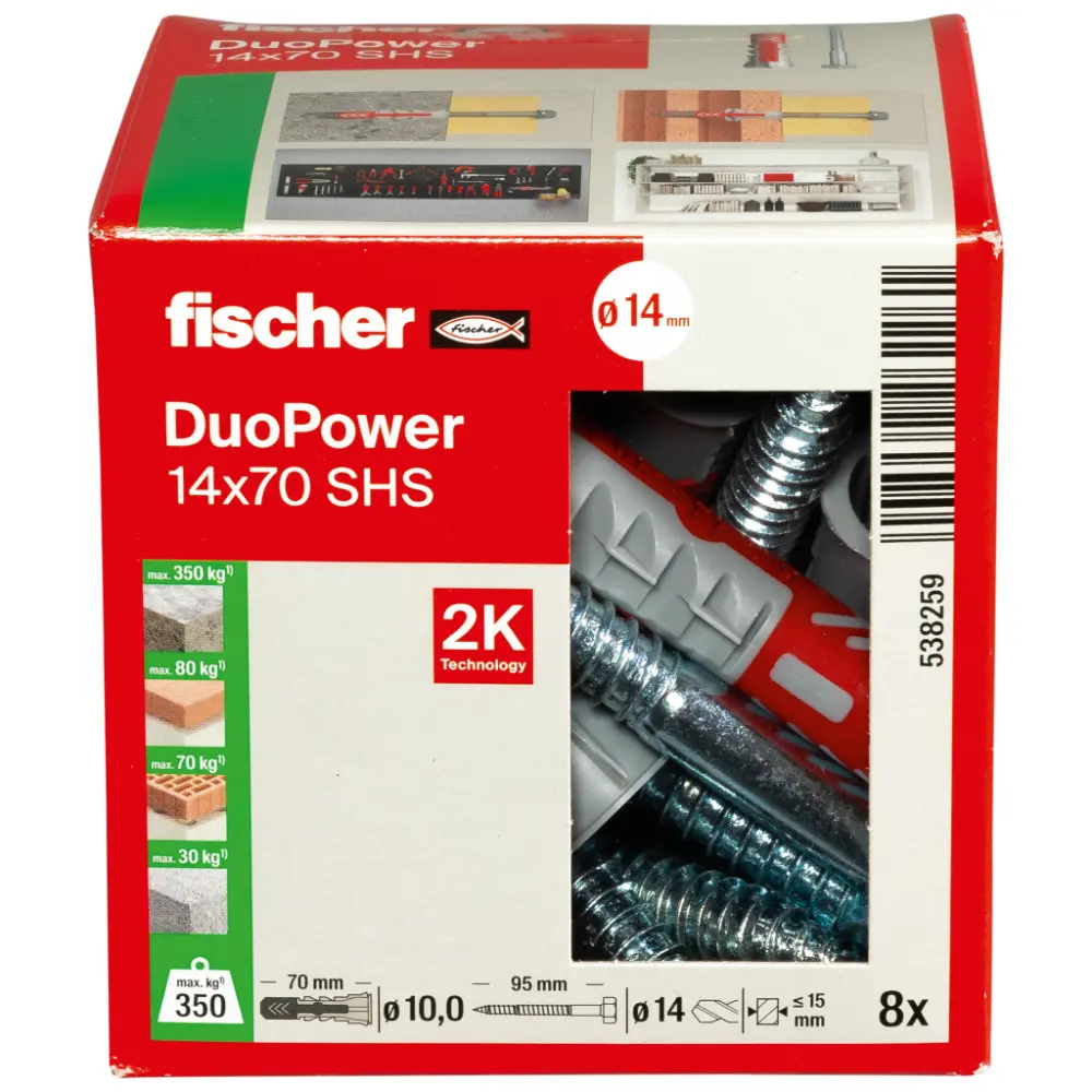 Fischer Universaldübel DuoPower 14x70 S mit Schraube