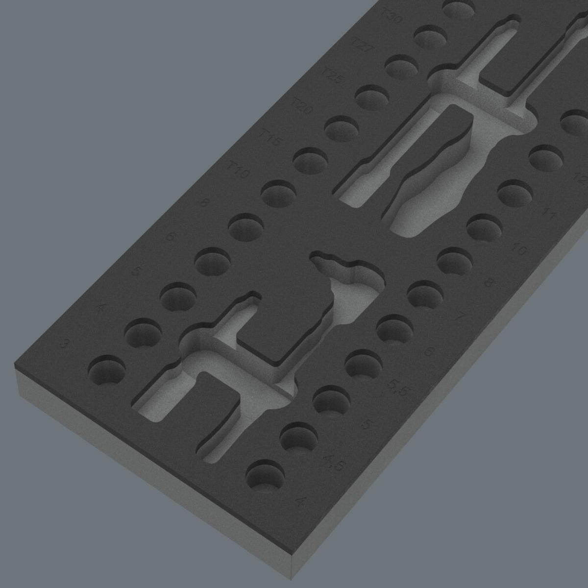 Wera 9827 Schaumstoffeinlage 8007 A VDE Zyklop VDE Knarre Set 1, 1/4", ohne Werkzeug