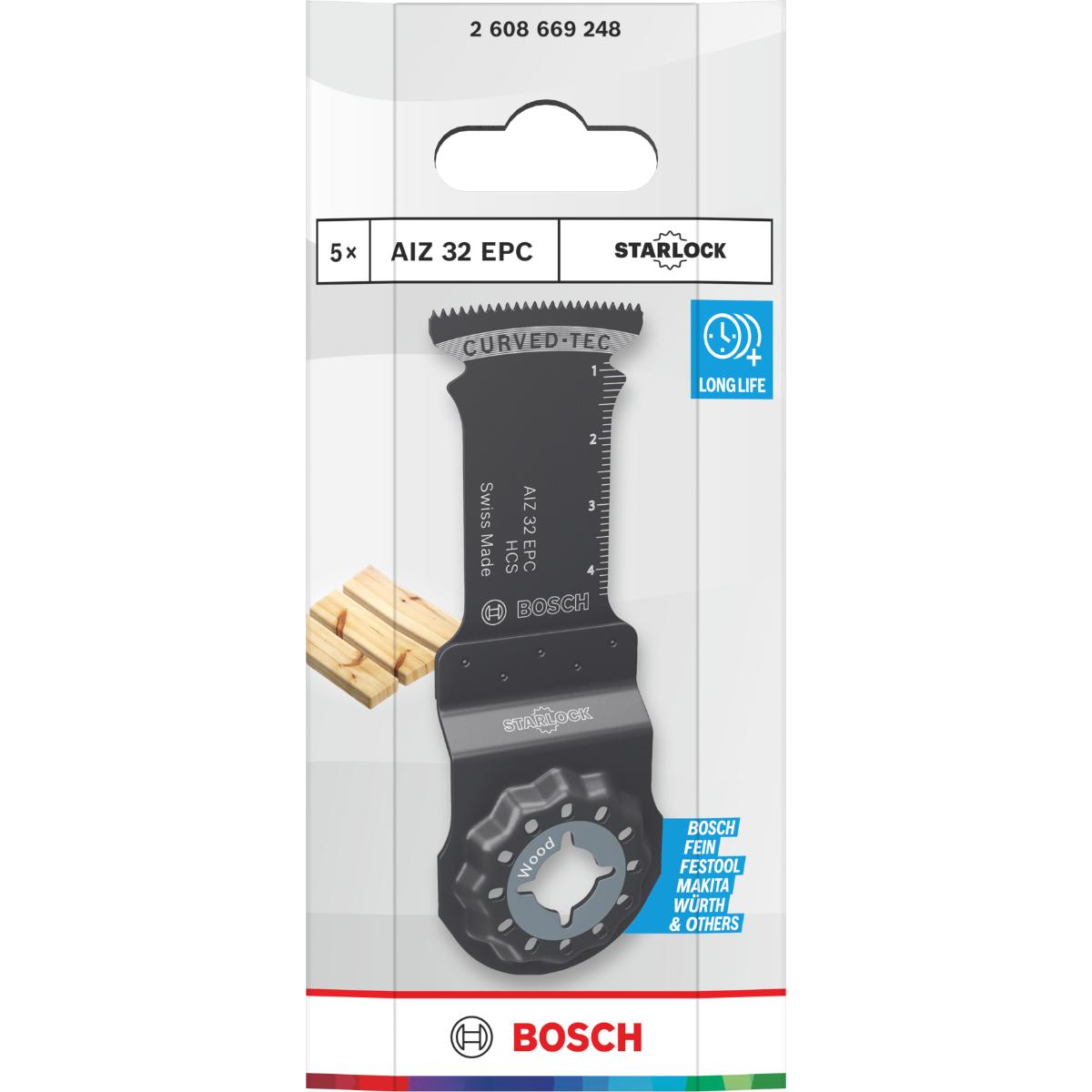 Bosch AIZ 32 EPC Holz Tauchsägeblatt, Starlock, 32 x 50 mm, 5-Stück