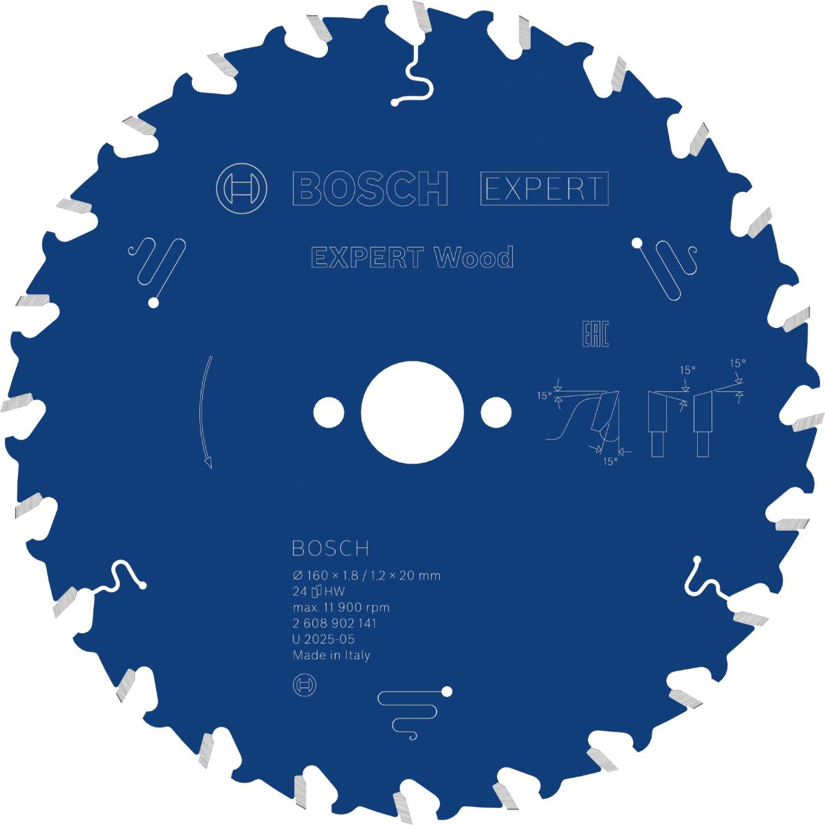 Bosch EXPERT Wood Kreissägeblatt, 160x1,8x20 mm, Z24