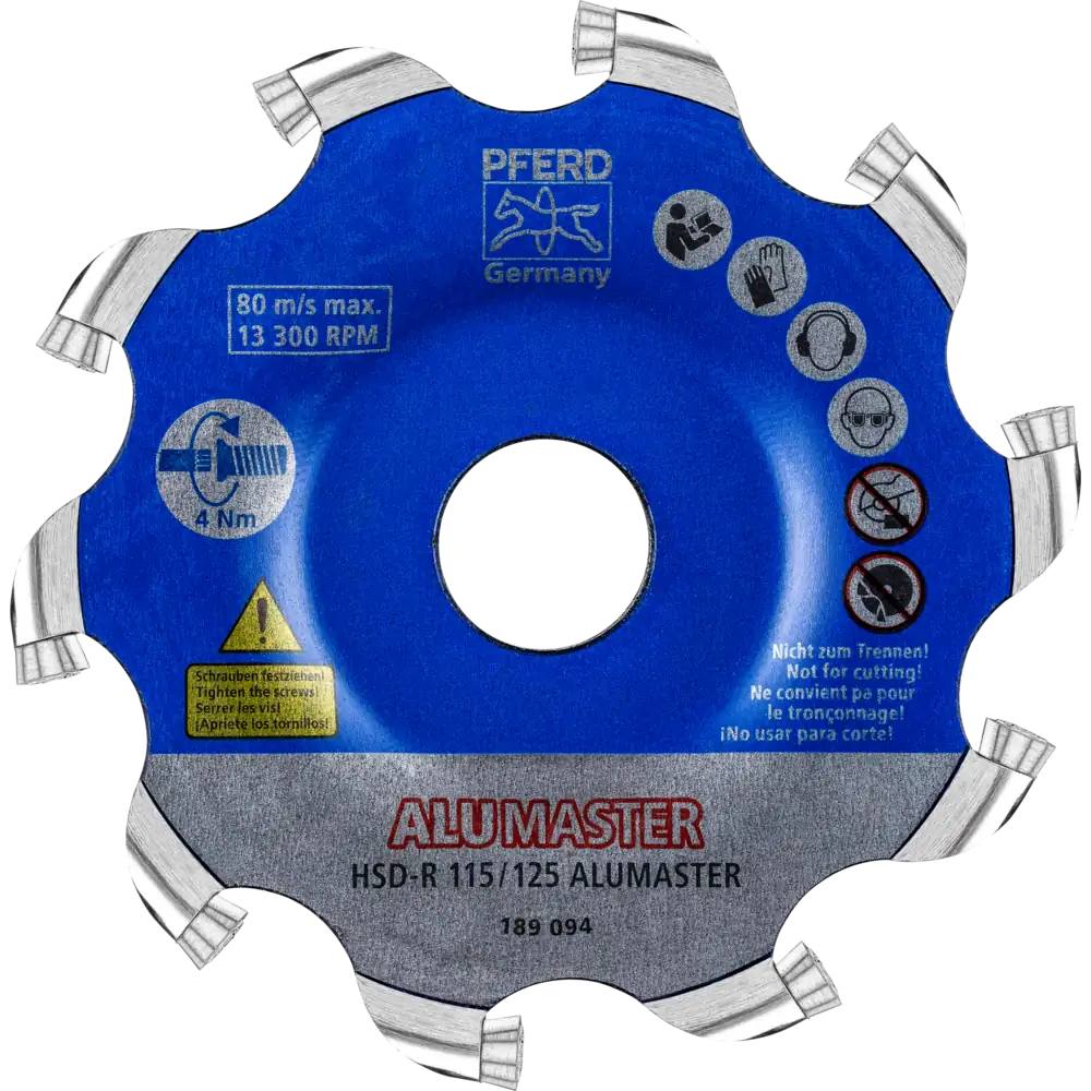 PFERD TOOLS Hochleistungsfrässcheibe ALUMASTER R Ø 115 mm für Winkelschleifer Alu Bearbeitung