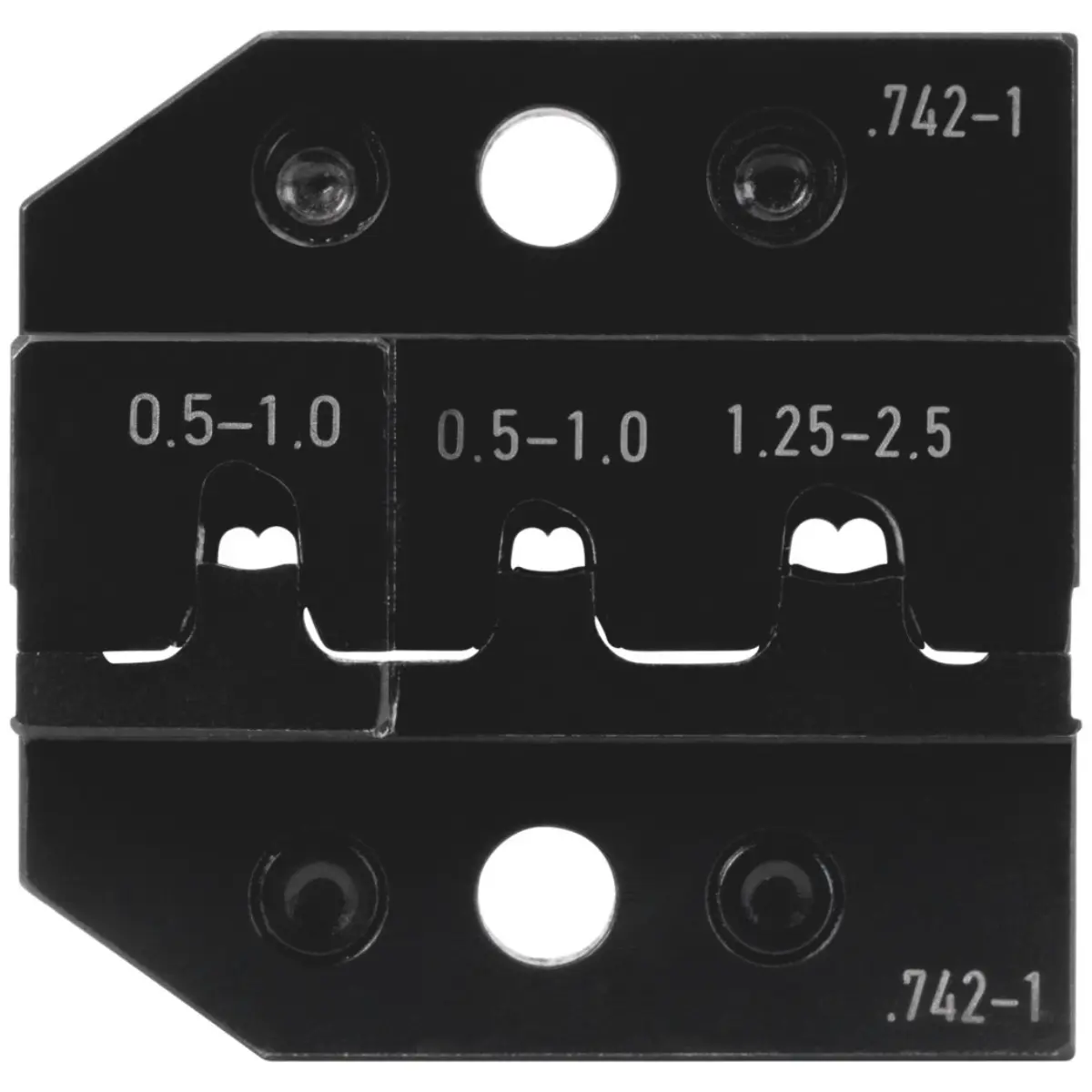 Rennsteig Crimpeinsatz für Flachstecker und linke Fahnenstecker 0,5 - 2,5 mm²