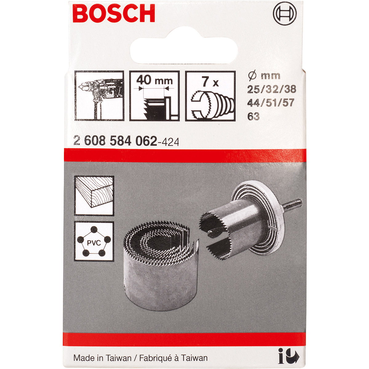 Bosch Sägekranz-Set, 7-teilig, 25 - 63 mm, Arbeitslänge 40 mm