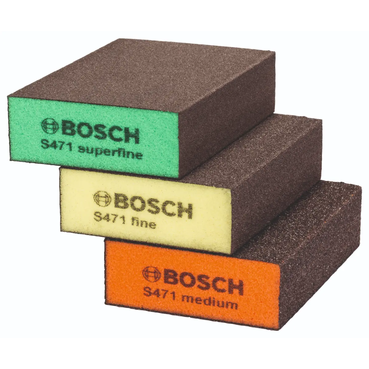 Bosch Schleifschwämme, flat+edge 97 x 69 x 26 mm, M / F / SF, 3 Stk.