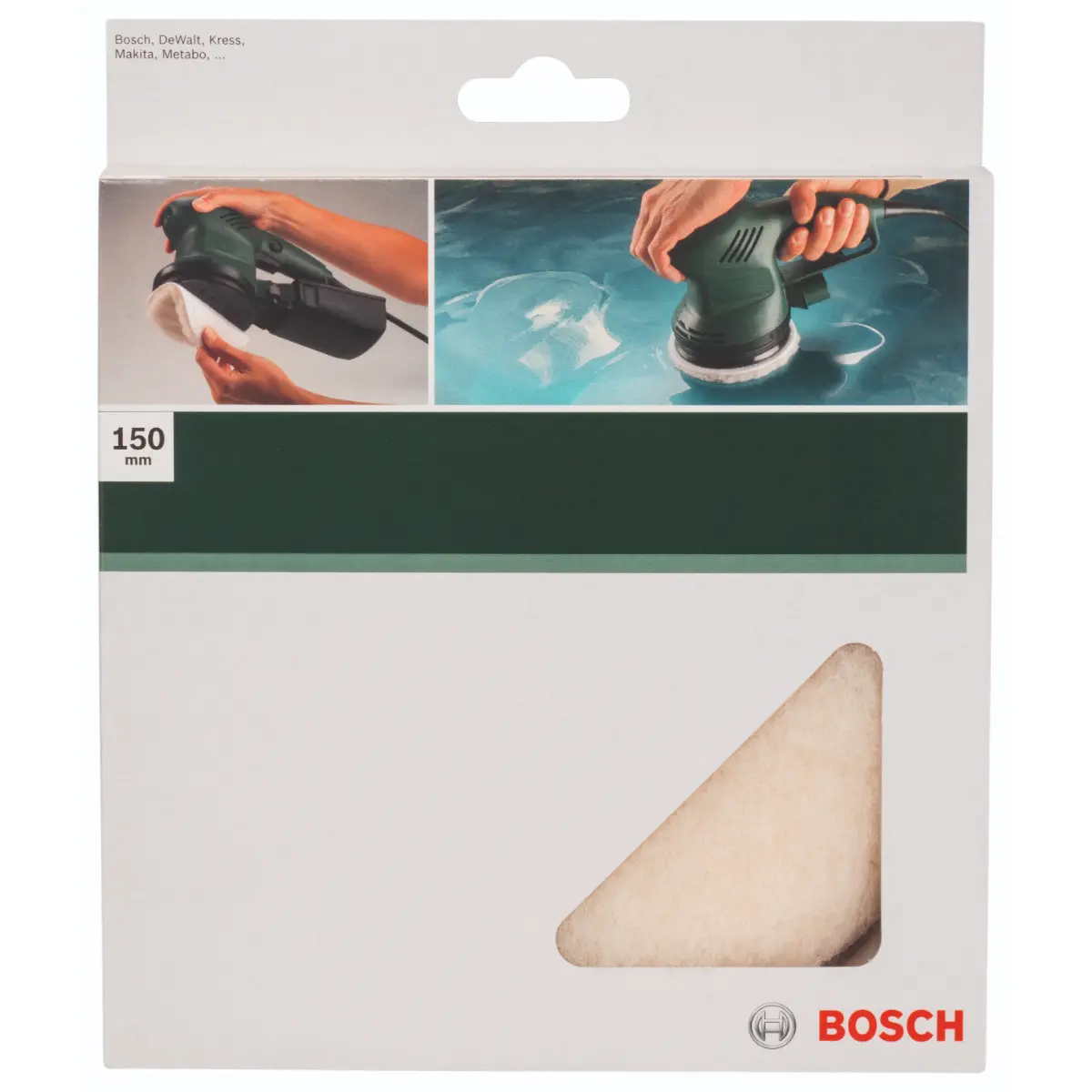 Bosch Lammwollhaube für Exzenterschleifer, 150 mm Klett