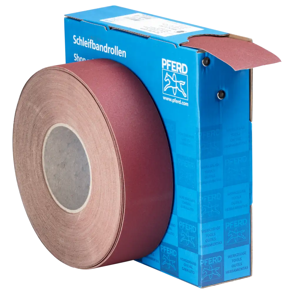 PFERD TOOLS Korund Schleifbandrolle Gewebe SBR Breite 50mm für universelle Anwendung