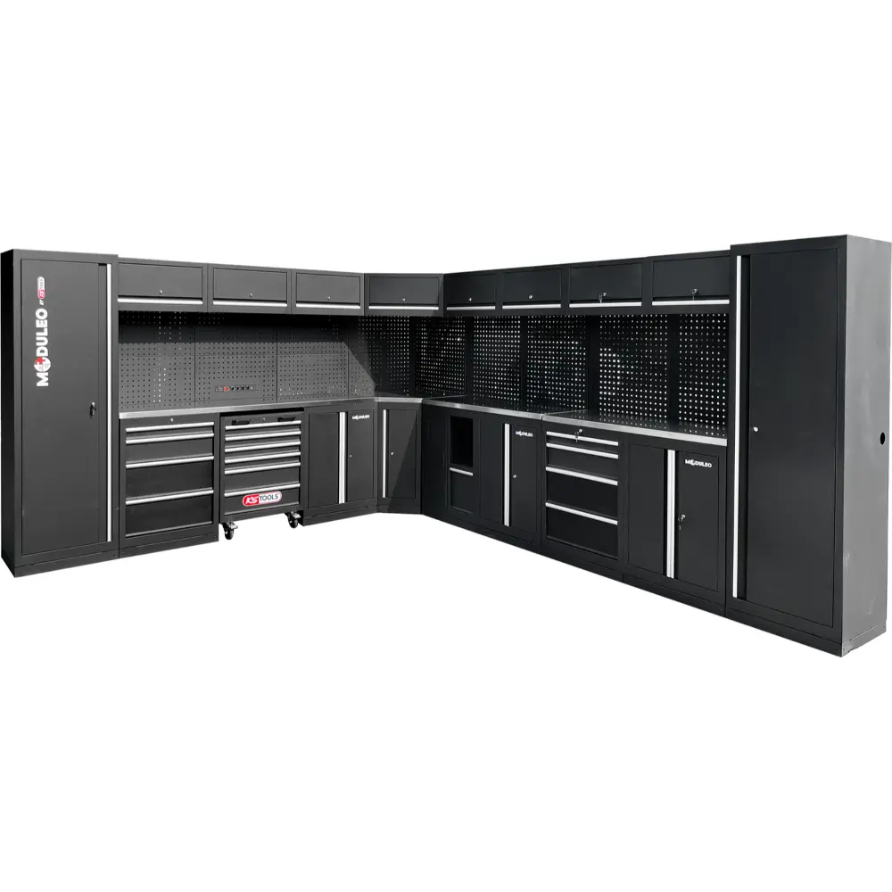 KS TOOLS Werkstatt-Schranksystem, L-Form, 3400 x 4080 mm, Variante 1